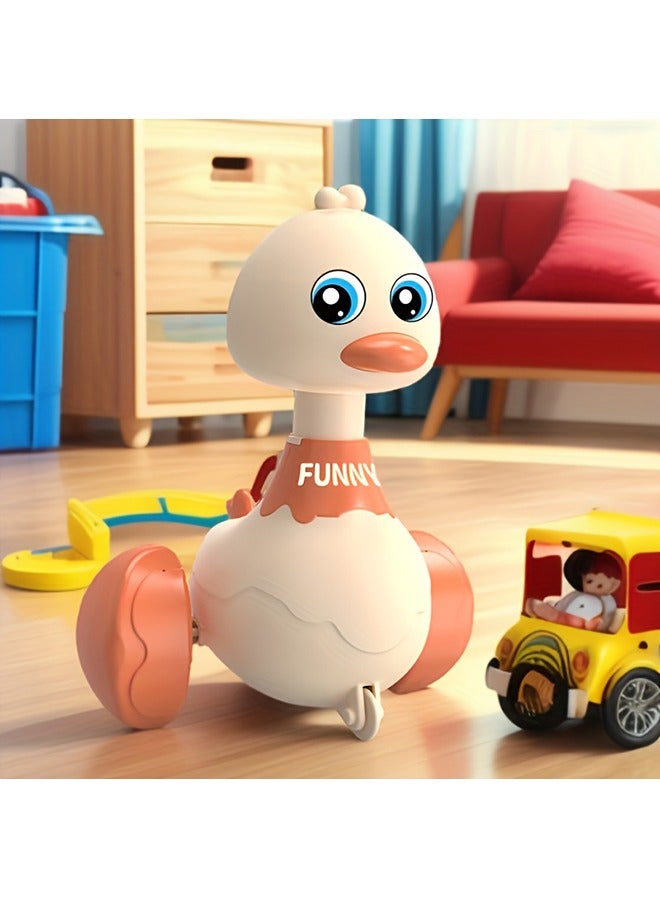 Cute Duck Push Rocking Toy Car, Cartoon Parent-Child Interactive Educational Toy, Interactive Early Education Learning Toy For Boys And Girls, No Batteries Required Before Pressing - Image 1